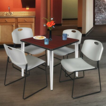 REGENCY Kahlo Square Table & Chair Sets, 30 W, 30 L, 29 H, Wood, Metal, Polypropylene Top, Mahogany TPL3030MHCM44GY